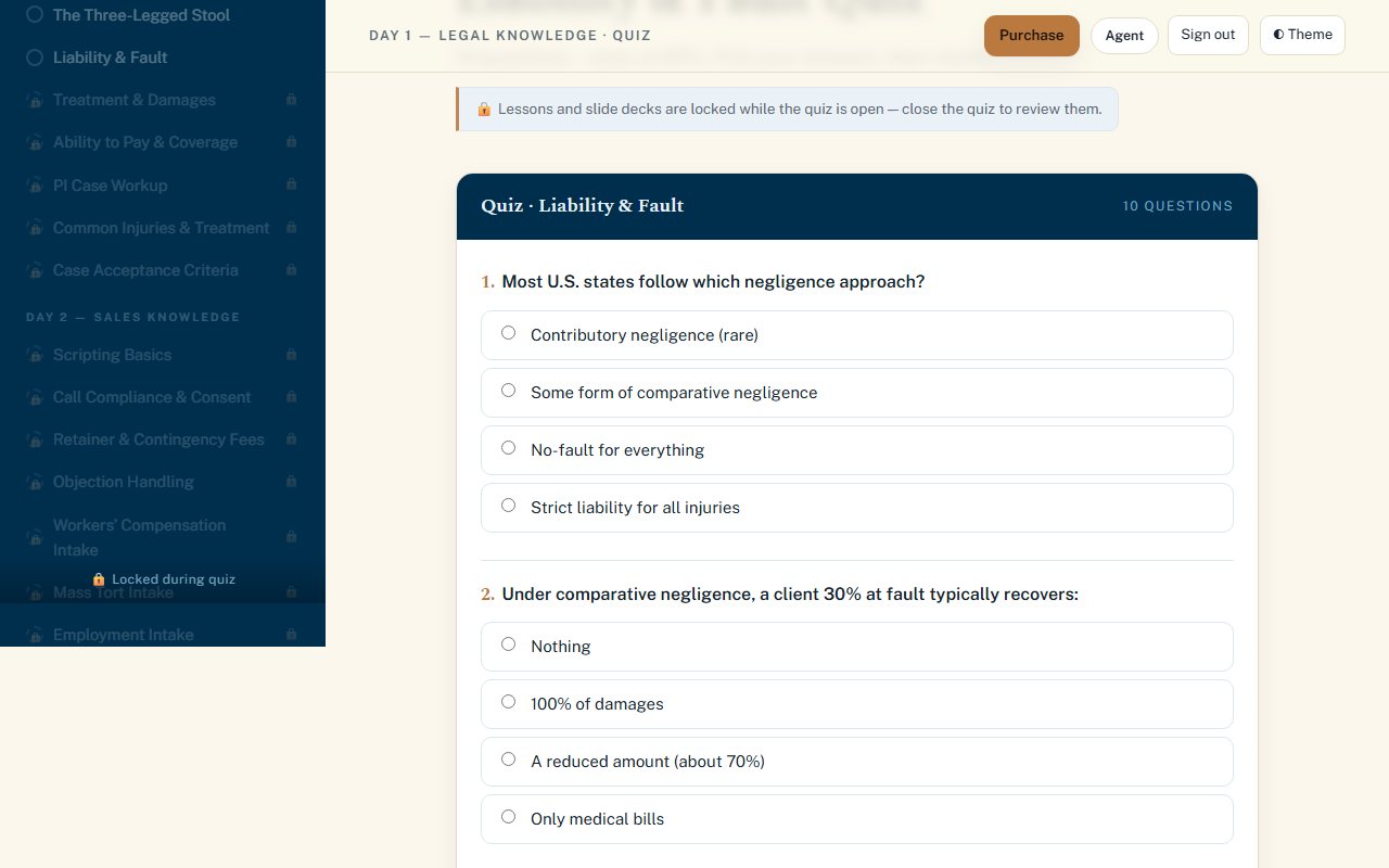 A ten-question quiz on liability and fault